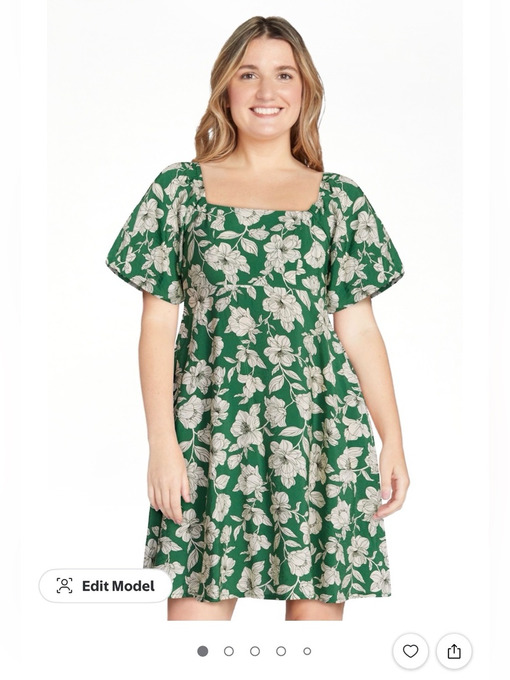 Women’s Time and Tru Airflow Mini Dress w/ puff sleeves and pockets size M NWT